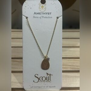 Scout Gold Necklace with Amethyst Charm